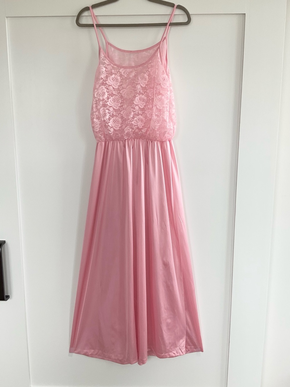 Dixie Belle Vintage Pink Lace Bodice Maxi Nightgown Size XL